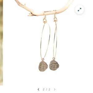 Liz James Gold Filled Stella Hoop Earrings with Coin Charm